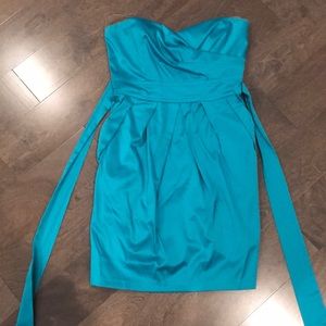 Blue/teal knee length bridesmaid dress